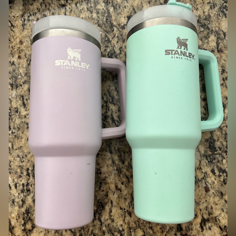 TWO STANLEY 40oz cups - purple and turquoise